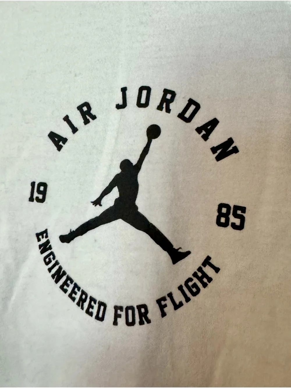 Jordan Men's White Baseball Raglan Long Sleeve Shirt with Gray Sleeves